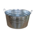 Galvanized champagne oval bbq ice bucket